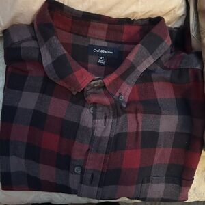 Croft & Barrow Red and Black Casual Button Down Shirt